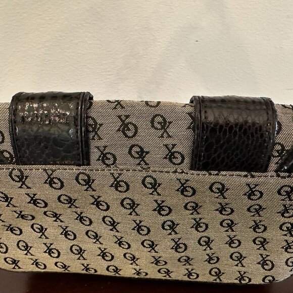 Vintage Small Black & Gray White XOXO Handbag Purse Inside Pockets Y2K - Picture 9 of 12